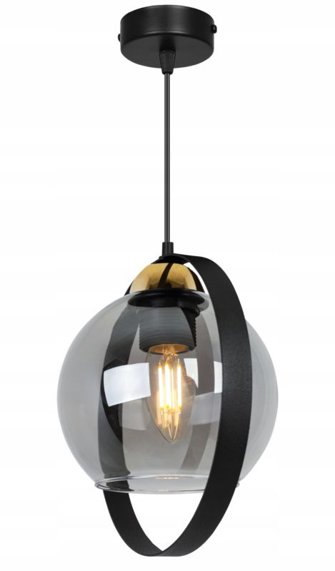 Lampa sufitowa wisząca Light Home LH Ring Haga 1x E27 60W czarny/złoty 1szt.
