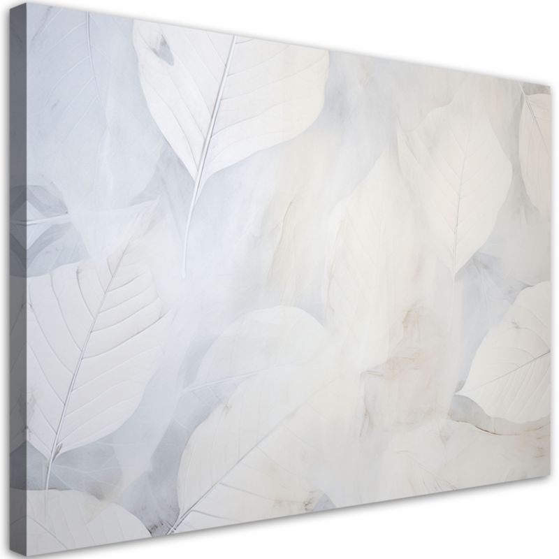 Obraz do salonu sypialni Feeby Beżowe duże liście natura beton boho 90x60cm 1szt