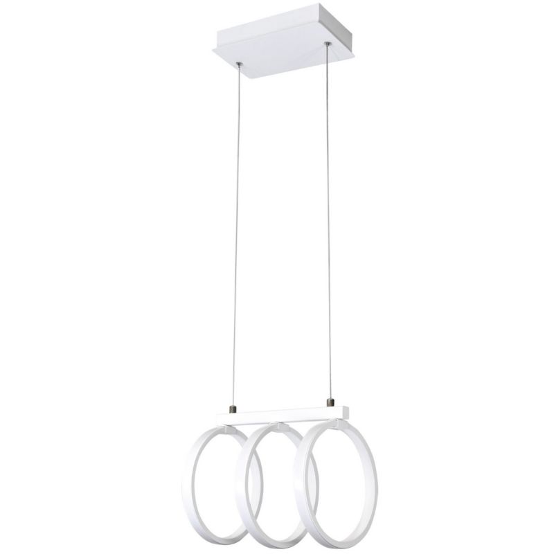 Lampa wisząca Polux Flint biała wym: 120 x 18 x 25 cm wbudowany LED 34W 1 szt.