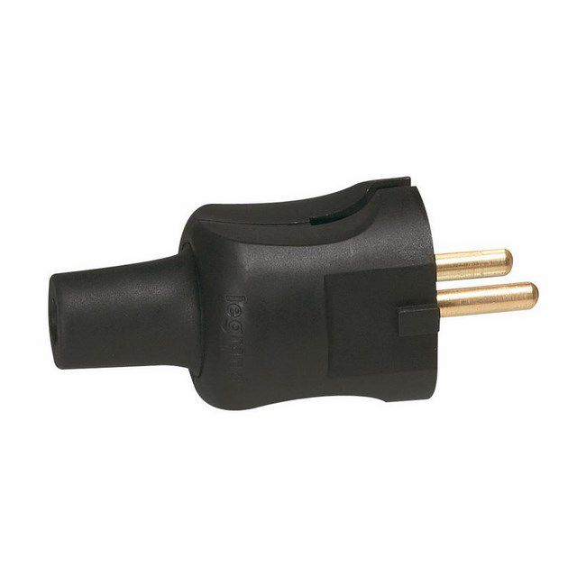 Wtyczka Legrand 2P 16 A guma czarna