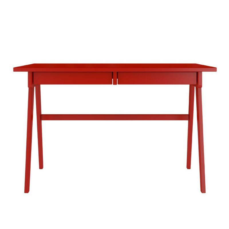 Drewniane biurko z szufladami Visby EDDA czerwony 1 szt.