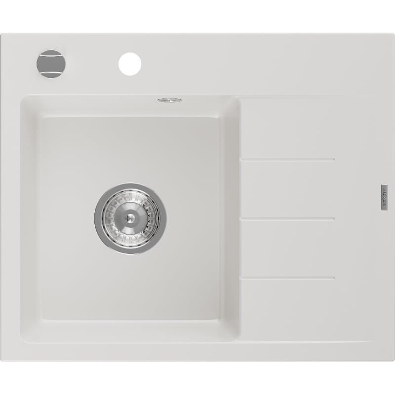 Zlewozmywak granitowy wpuszczany Mexen Ben 1-komorowy czarny/srebrny metalik 600x500 mm - 6523605000-73-B 1 szt.