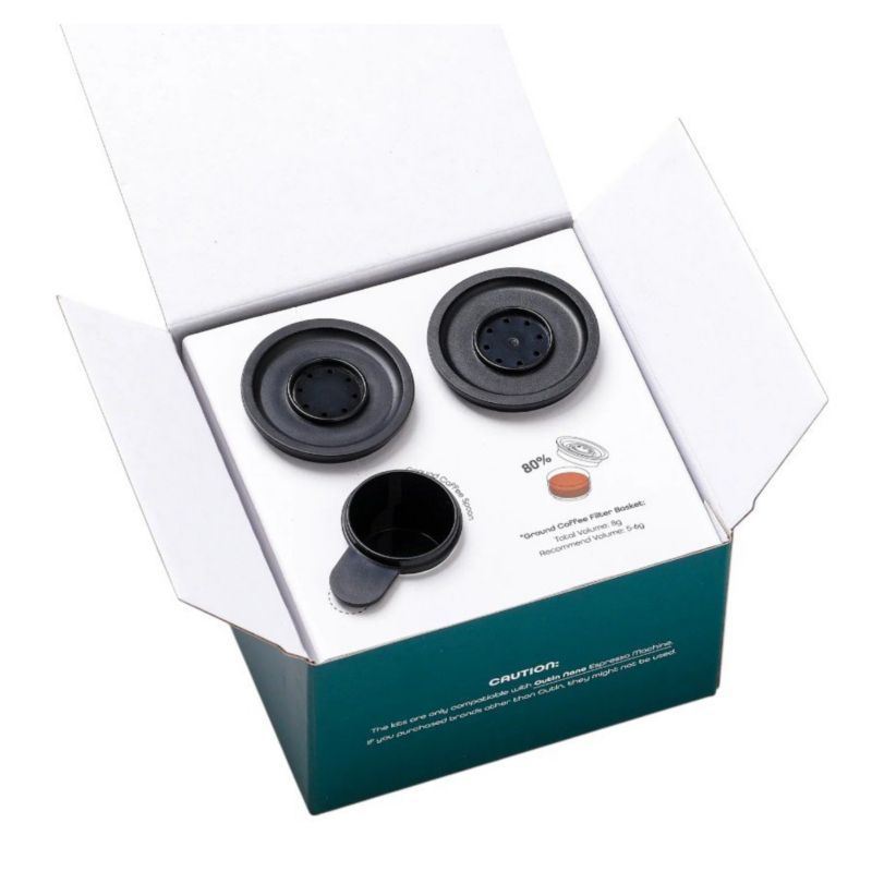 Filtry do kawy mielonej Buydeem (zestaw 5 koszyków filtrujących, łyżeczka) Kompatybilne z ekspresem OutIn Nano 1 kpl