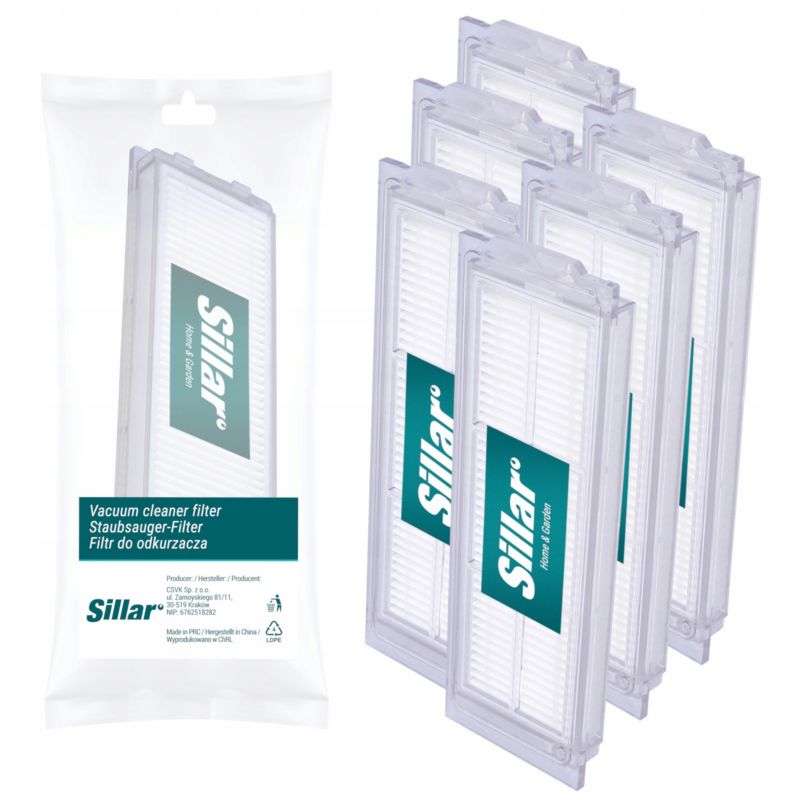 Filtr do odkurzacza, Sillar, wkład, zamiennik do robota sprzatającego Xiaomi Robot Vacuum Mop Pro 2 Pro 2 Lite Robot S1, 6szt