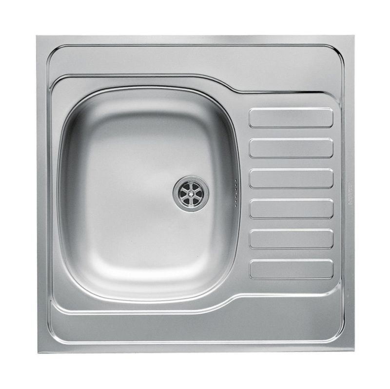 Zlewozmywak Pyramis 60x60 len stalowy 1-komorowy z ociekaczem 1 szt.