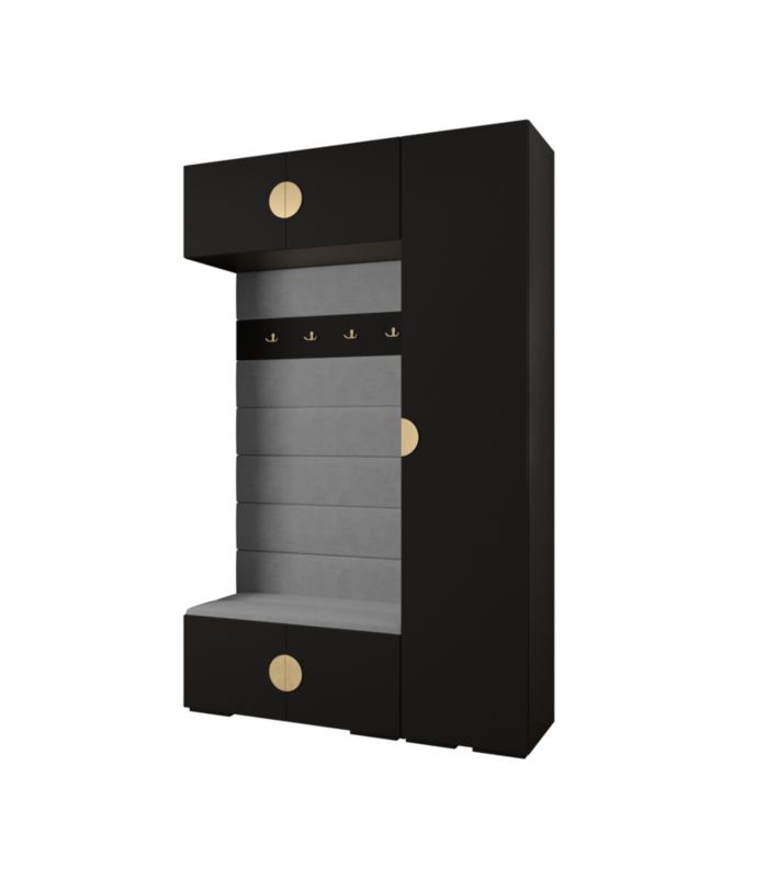Garderoba do przedpokoju Abiks INOVA 4 Z19 czarny+złoty+manila16 1 szt.