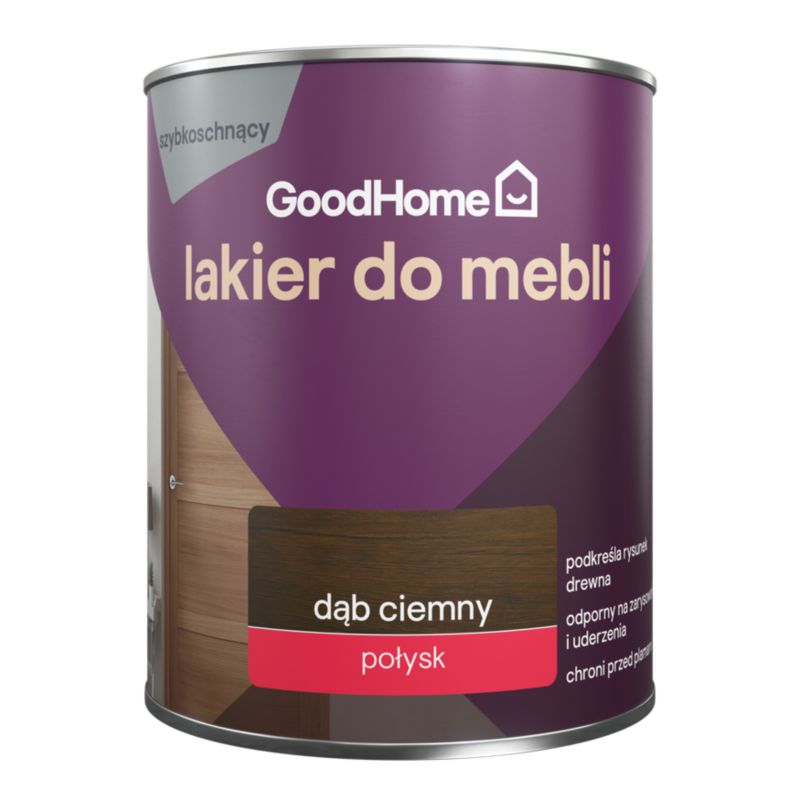 Lakier do mebli GoodHome dąb ciemny połysk 0,75 l