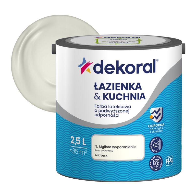 Farba kolorowa Dekoral Łazienka & Kuchnia mgliste wspomnienie 2,5 l