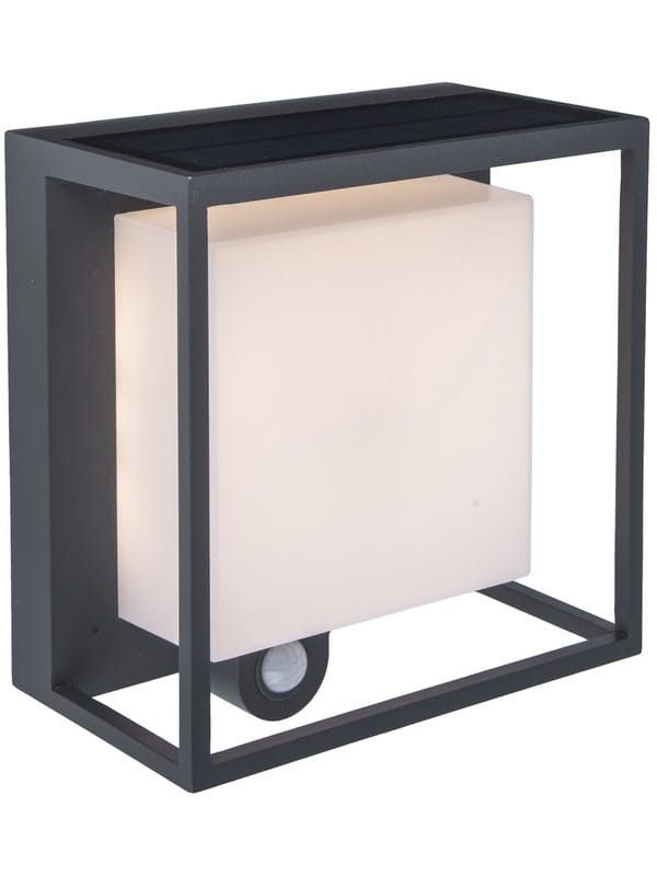 Kinkiet solarny z czujnikiem Lutec Curtis antracytowo-biały LED 3W 3000K 300lm IP54 wym: 19 x 9,5 x 16,5 cm aluminium - 1 szt.