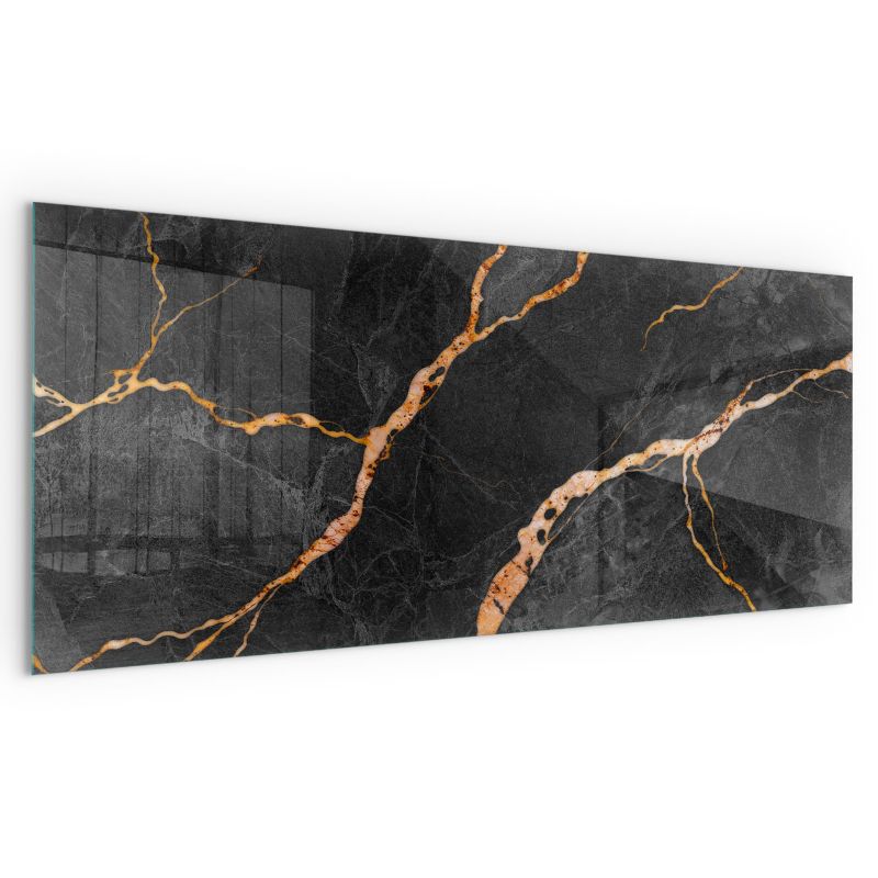 Podkładka Szklana Wallfluent 125x50 cm Prostokątna Ochrona Podłogi przed Iskrą Elegancki marmur z żyłkami 1 szt.