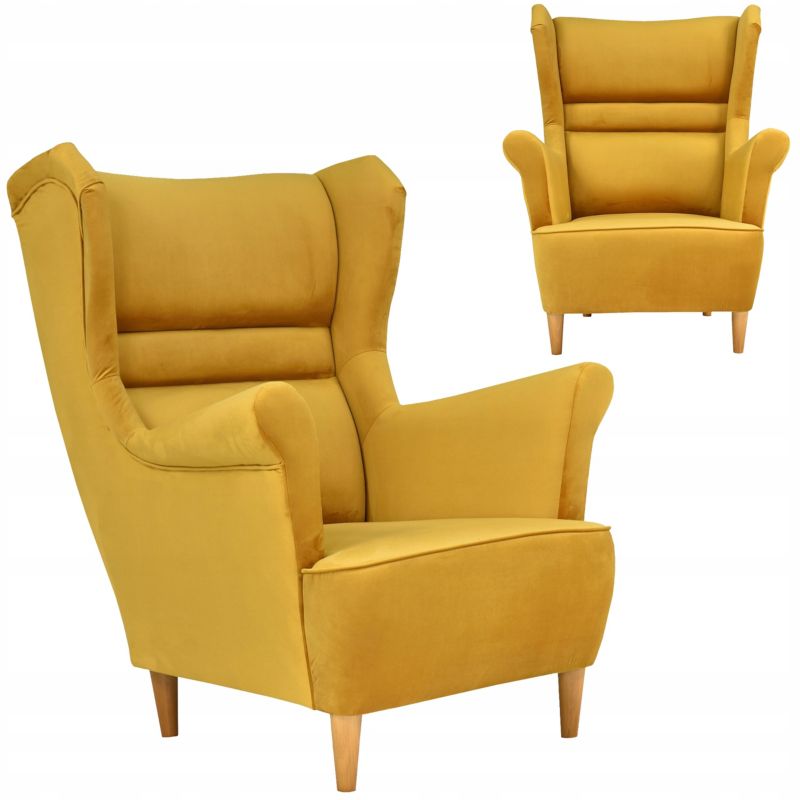 Fotel uszak do salonu Family Meble Zoja żółty 1szt