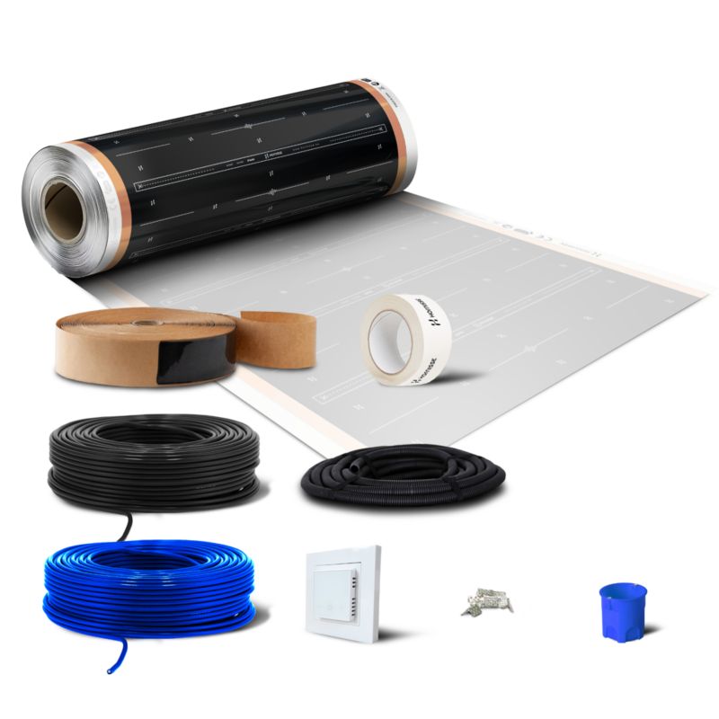 Folia grzewcza z termostatem Hornisse do ogrzewania podłogowego zestaw 2,0m2