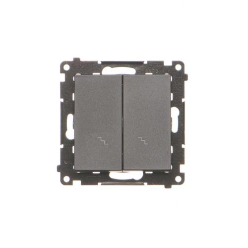 Łącznik schodowy podwójny Simon55 czarny mat szybkozłącza 1szt