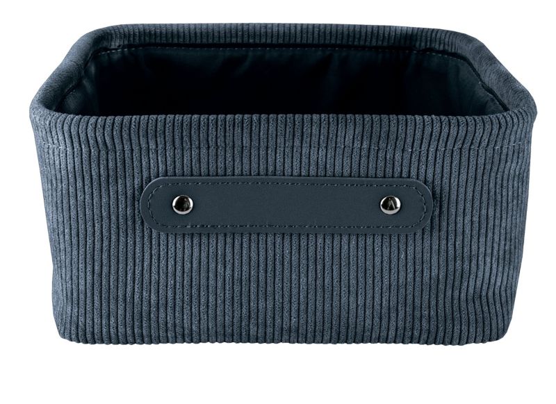 Koszyk łazienkowy Kleine Wolke Bedford niebieski, sztruksowy, poliester, 23x11x23 cm, 1 szt.