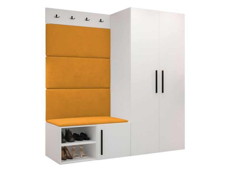 Garderoba MIRJAN 24 Medi I biały + żółty 1 kpl.