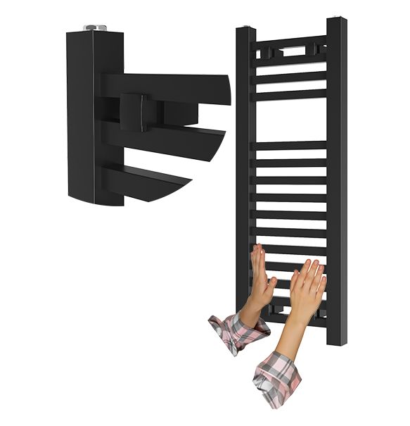 Grzejnik Łazienkowy Granitan Bergen 80/45cm Czarny Kaloryfer Drabinkowy 1kpl.