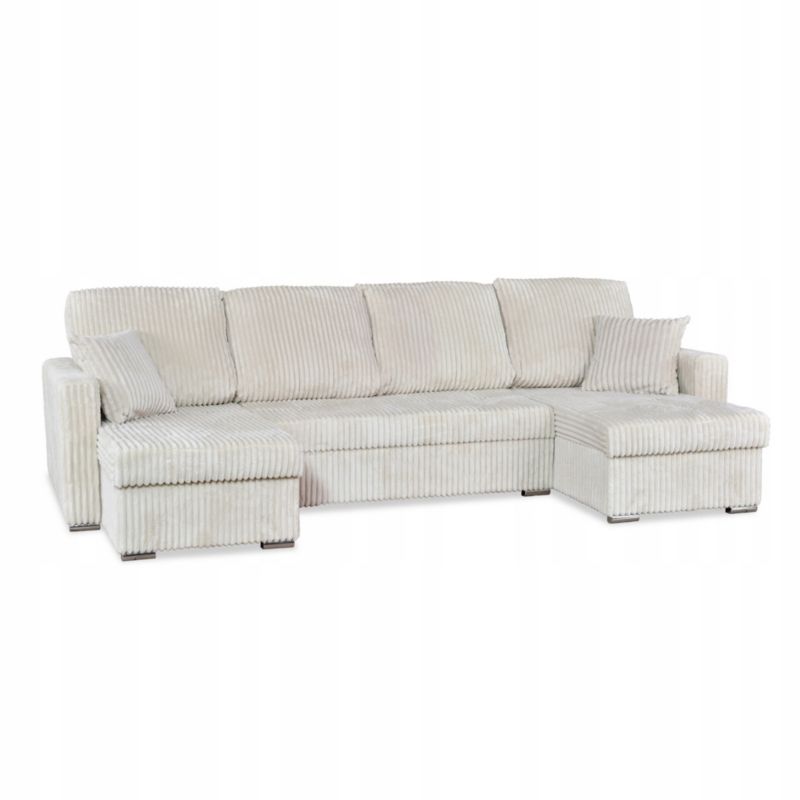 Narożnik wypoczynkowy do salonu rozkładany Family Meble Rene Big beżowy 1szt