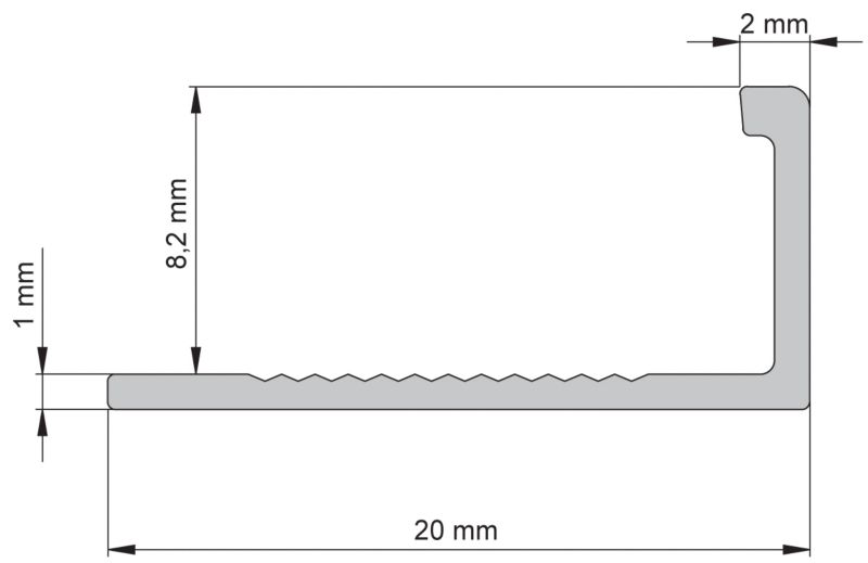 Profil aluminiowy narożny Diall 8 mm typ L szampan 2,5 m