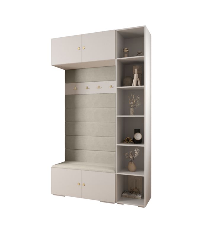 Garderoba do przedpokoju Abiks INOVA 2 Z20 biały+złoty+manila02 1 szt.