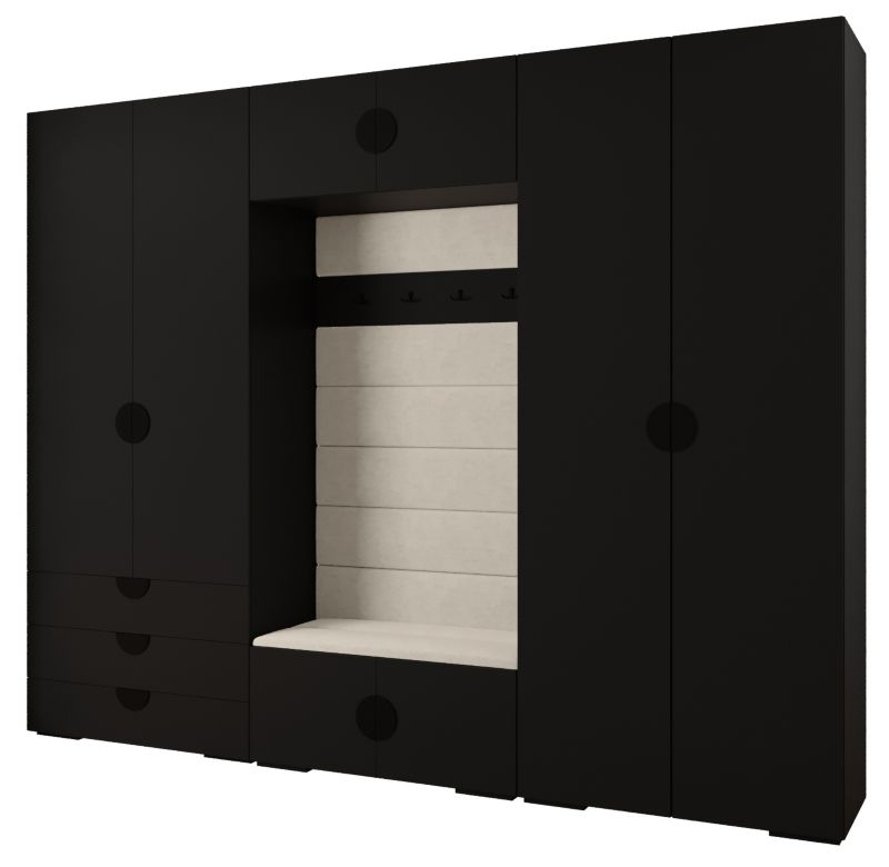 Garderoba do przedpokoju Abiks INOVA 4 Z14 czarny+czarny+manila02 1 szt.