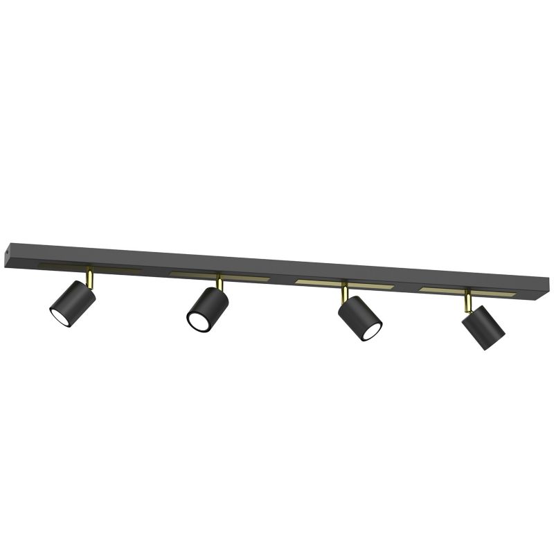 Lampa sufitowa Luminex Rodez czarny mat-złoty połysk Listwa z lampami 4 x GU10 x 8W wym: 15 x 110 x 8 cm - 1 szt.