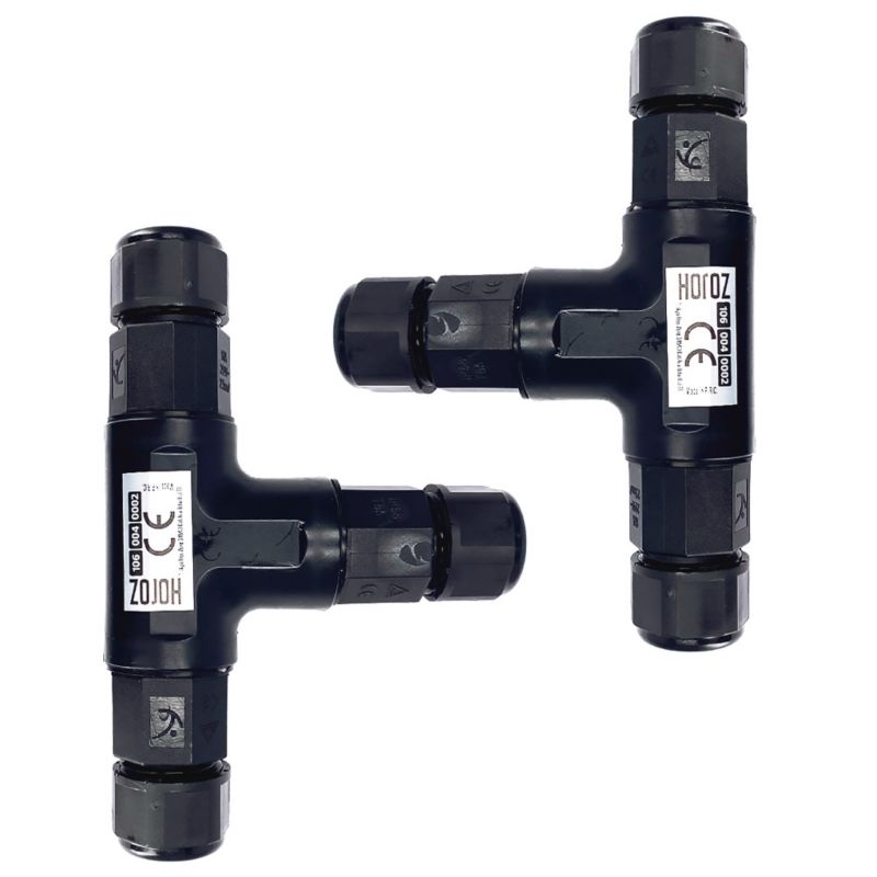 Mufa hermetyczna HOROZ konektor kablowy, IP68, trójnik, 0.5-2.5mm², 16A, 250V 2szt