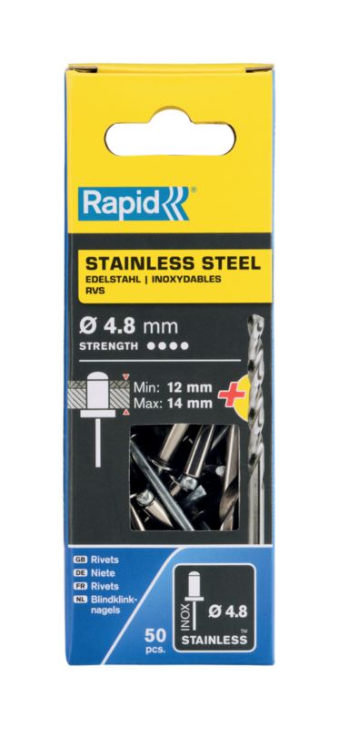 Nity Rapid stal nierdzewna śr. 4,8 x 18 mm 50 szt.