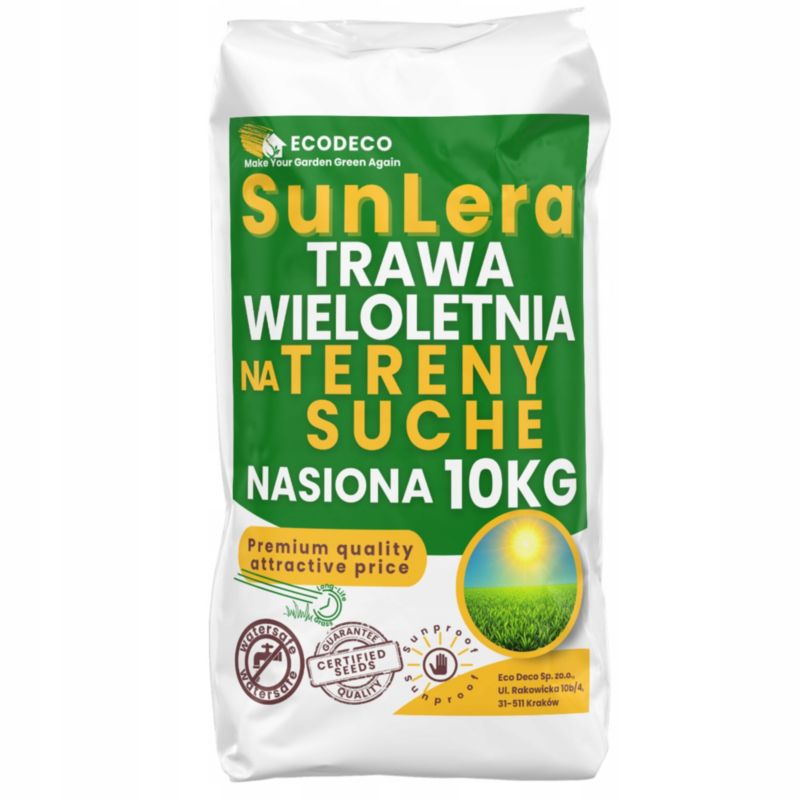 Mieszanka traw Eco Deco 10 kg 400 m2 odporna na suszę wieloletnia 1 szt.