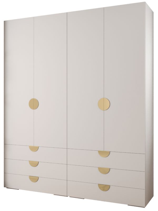 Garderoba wysoka do przedpokoju Abiks INOVA 4 Z16 biały+złoty 1 szt.