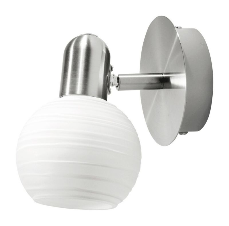 Kinkiet ścienny Rabalux Aurel chrom satynowany-biały wzorzysty 1 x E14 x IP20 wym: 15 x 10 x 19 cm - 1 szt.