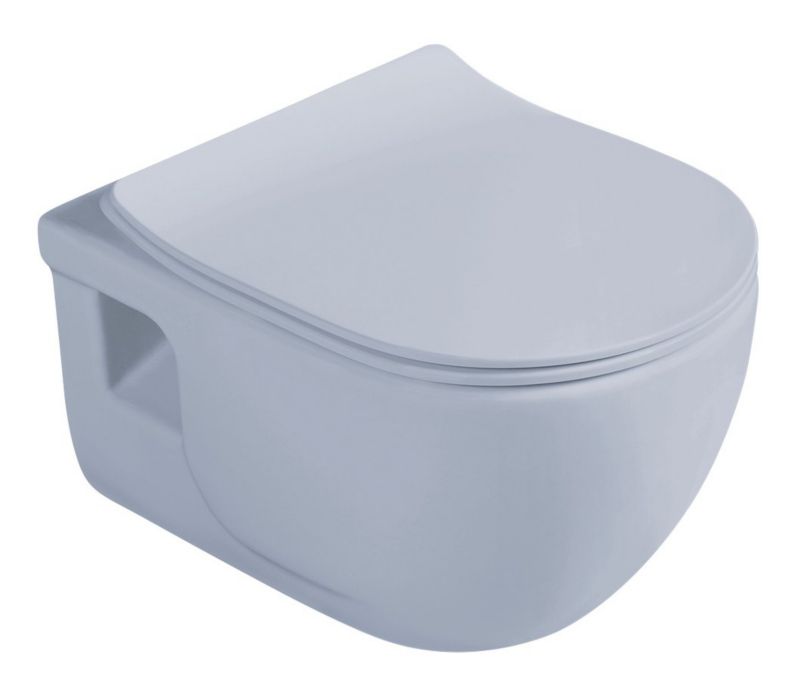 Miska WC Sapho wisząca rimless 35,5x53 cm, deska, jasnoniebieski matowe 1szt