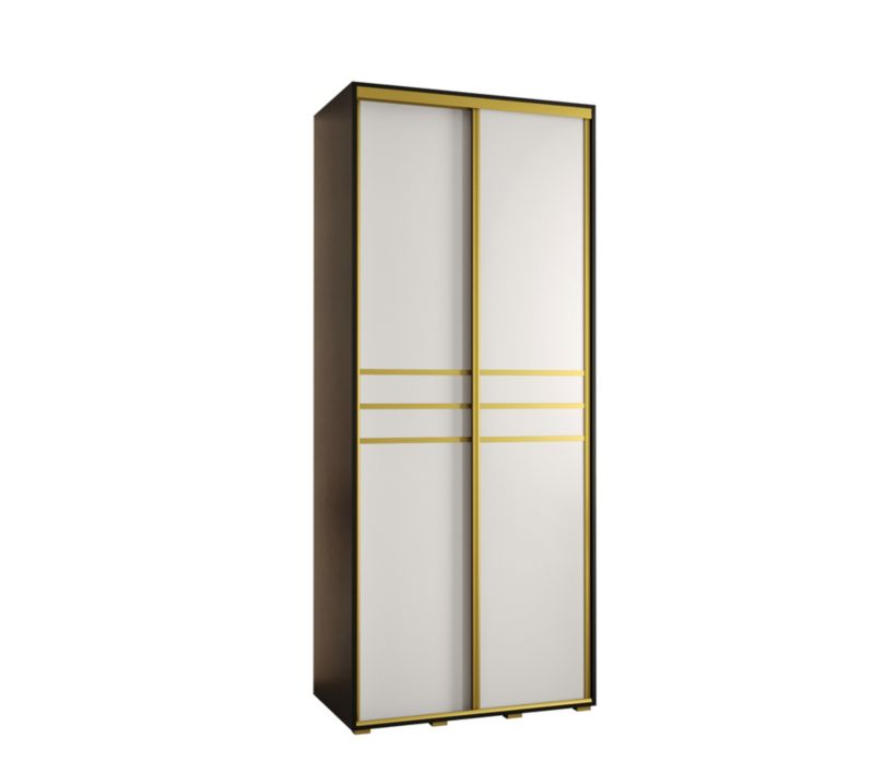 Szafa przesuwna Abiks DAVOS 10 wysoka szer.110cm czarny/biały/złoty 1szt.