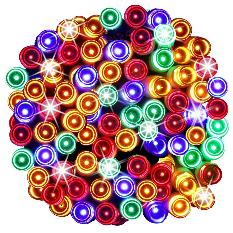 Lampki choinkowe Springos 50 LED na baterie IP44 multikolorze z programatorem 1 szt.