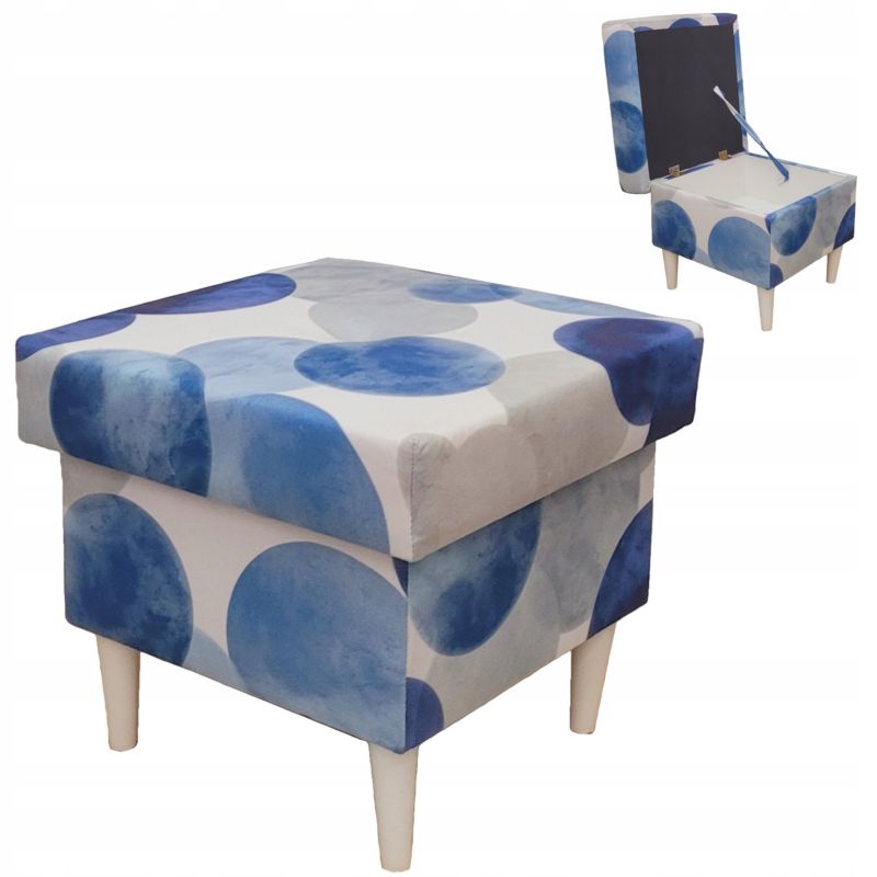 Pufa do salonu podnóżek z pojemnikiem Family Meble ARI kółko 1szt