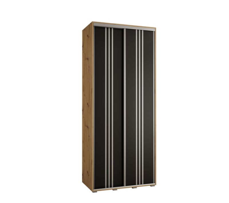 Szafa przesuwna Abiks DAVOS 6 wysoka szer.120cm gł.60cm artisan/czarny/srebrny 1szt.