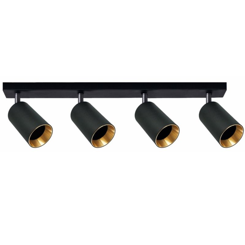 Oprawa sufitowa spot Polux Maribel czarno-złoty 4 x GU10 x 10W IP20 wym: 16,8 x 6 cm - 1 szt.