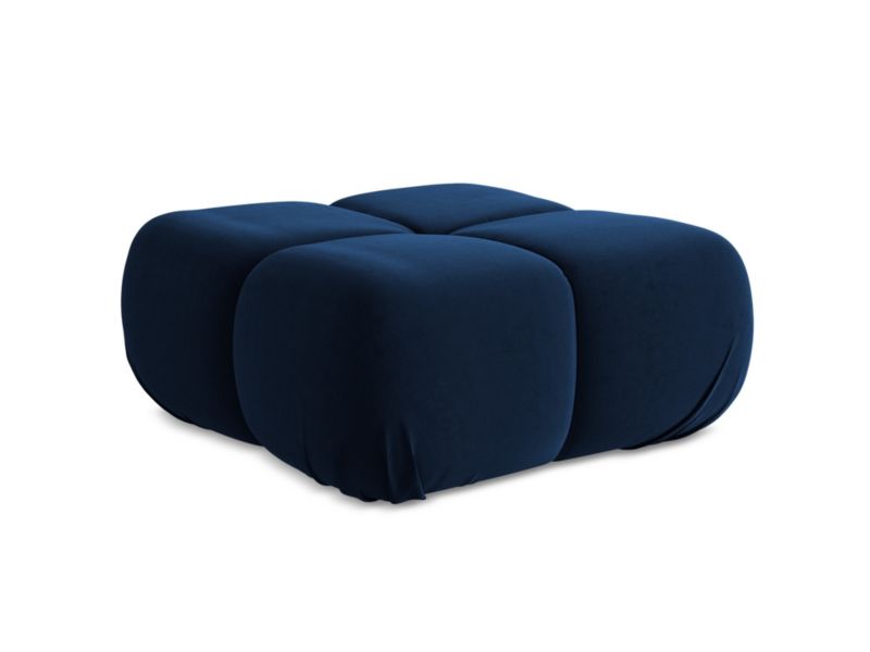 Pufa LaMiaSofa SANREMO z tkaniny welwetowej 95x95 cm królewski niebieski 1 szt.
