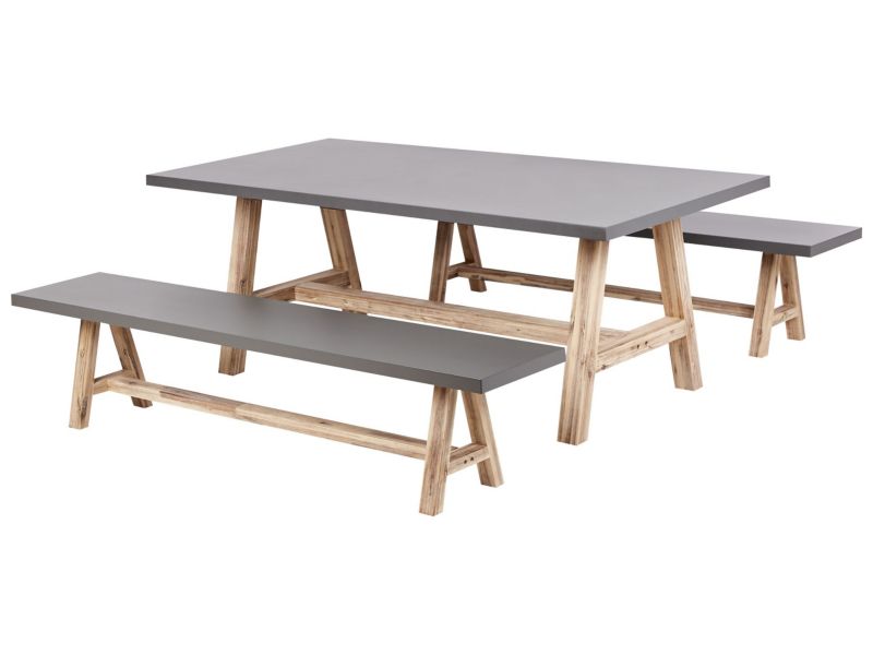 dla 6 osób Stół z ławkami Tonnare Beton Szary 1 kpl