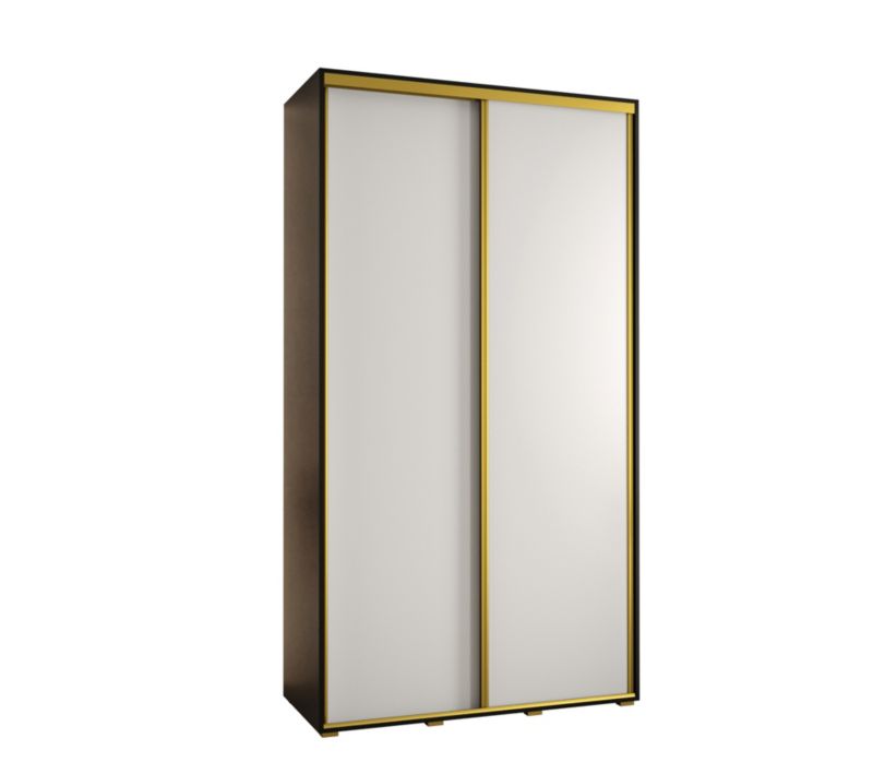 Szafa przesuwna Abiks DAVOS 1 wysoka szer.130cm czarny/biały/złoty 1szt.