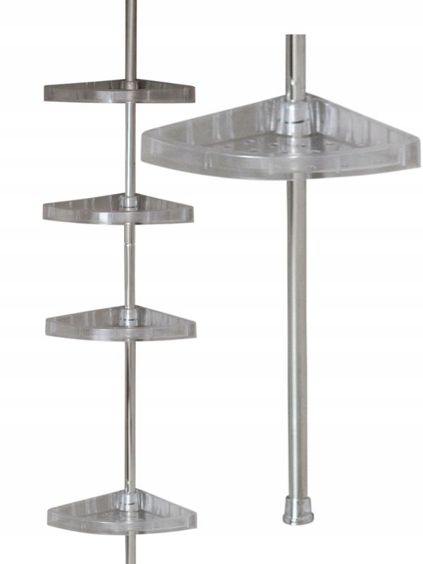 Półka narożna prysznicowa Estiva 290 cm srebrna 1 szt.