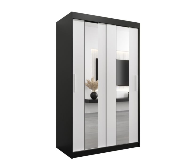 Szafa przesuwna Garderoba Abiks POLE 120 czarny/biały 1 szt.