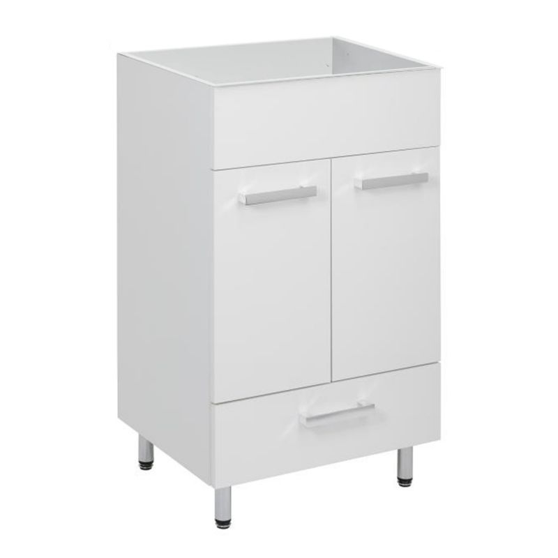 Szafka do Łazienki pod Umywalkę 50 x 40 cm Biała Stojąca Połysk z Szufladą
