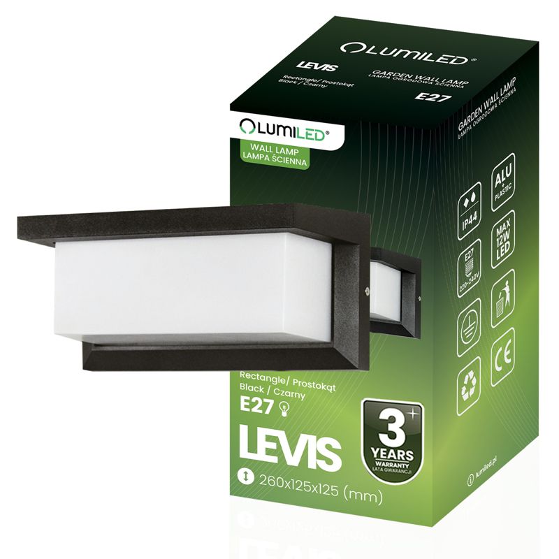 Lampa Ogrodowa Lumiled Kinkiet Elewacyjny E27 Prostokątny 1 szt.
