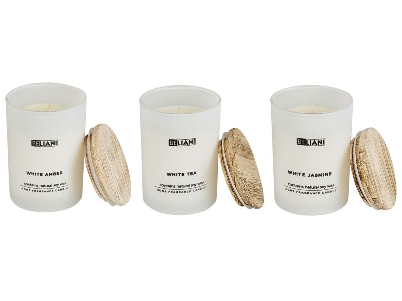 Zestaw 3 świeczek zapachowych Simplicity Wosk sojowy Świeże nuty Nuty kwiatowe 1 kpl