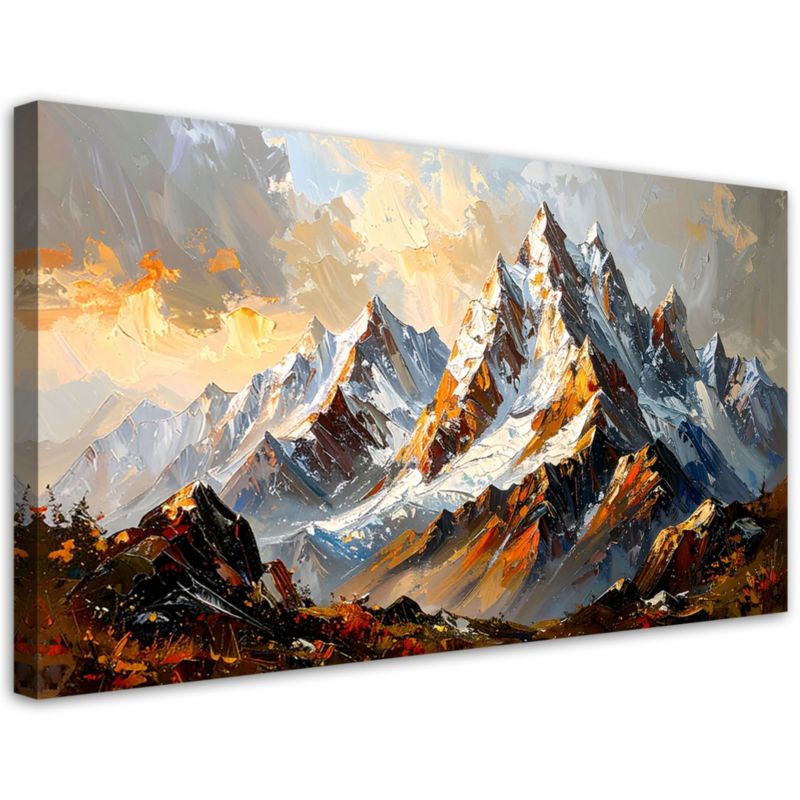 Obraz na płótnie do salonu sypialni biura Feeby Pejzaż Górski w zimie 120x60cm 1szt