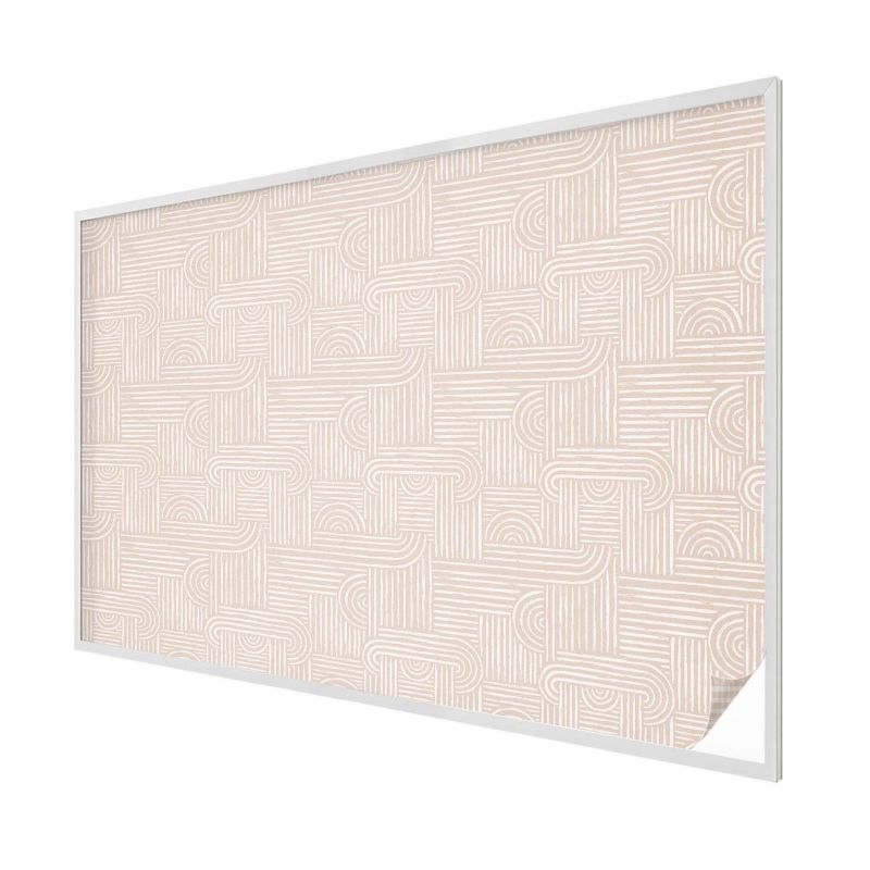 Witraż na Folii Samoprzylepnej Wallfluent 200x146 cm Folia Mrożona Dekoracyjna Nowoczesne beżowe linie i łuki 1 rol.