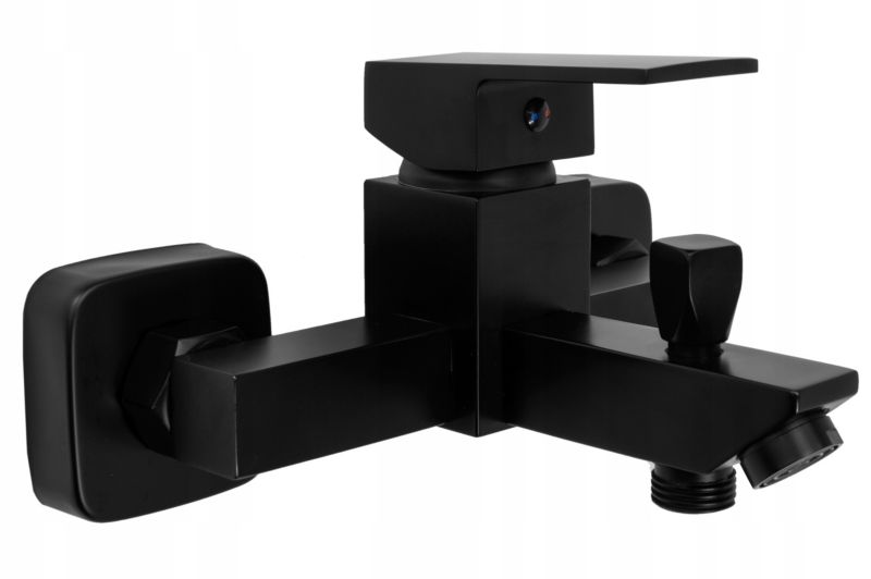 Bateria Wannowa Granitan Caro Czarna Kwadratowa 1szt.