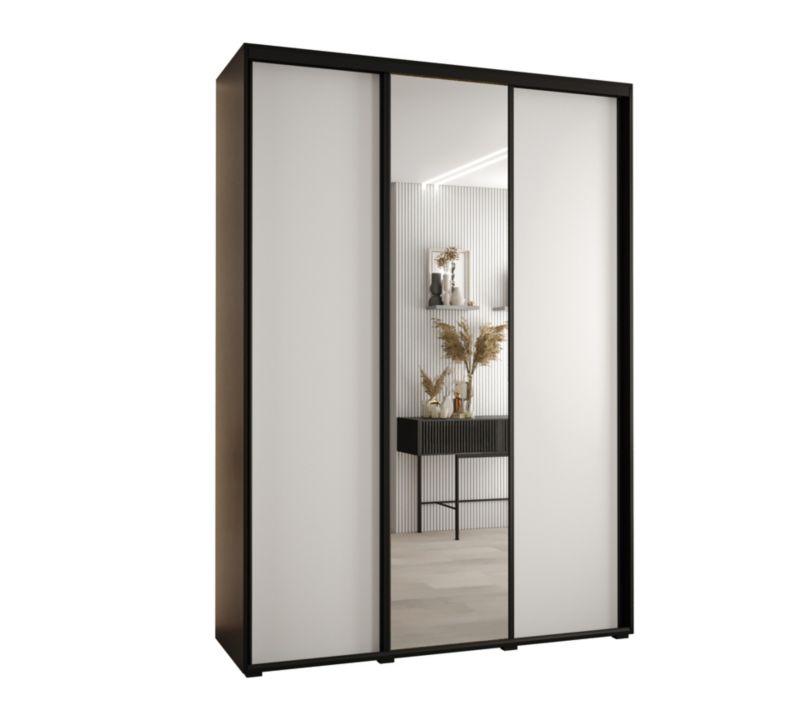 Szafa przesuwna Abiks DAVOS 3 wysoka szer.170cm gł.45cm czarny/biały/czarny 1szt.