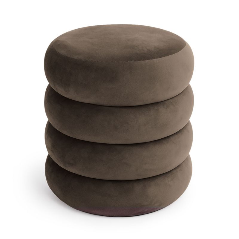 Pufa otwierana ze schowkiem welurowa AKORD 42 cm SNUGGO Brązowa 1 szt.