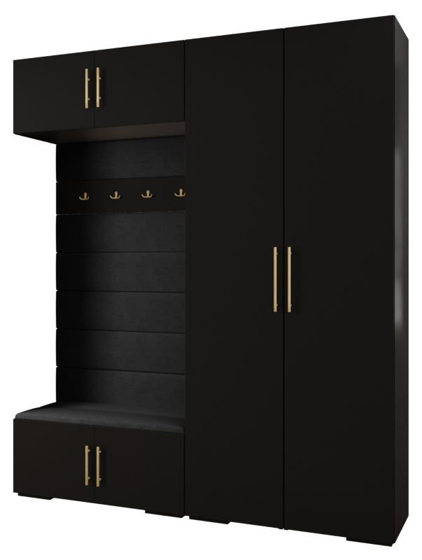 Garderoba do przedpokoju Abiks INOVA 3 Z18 czarny+złoty+manila18 1 szt.